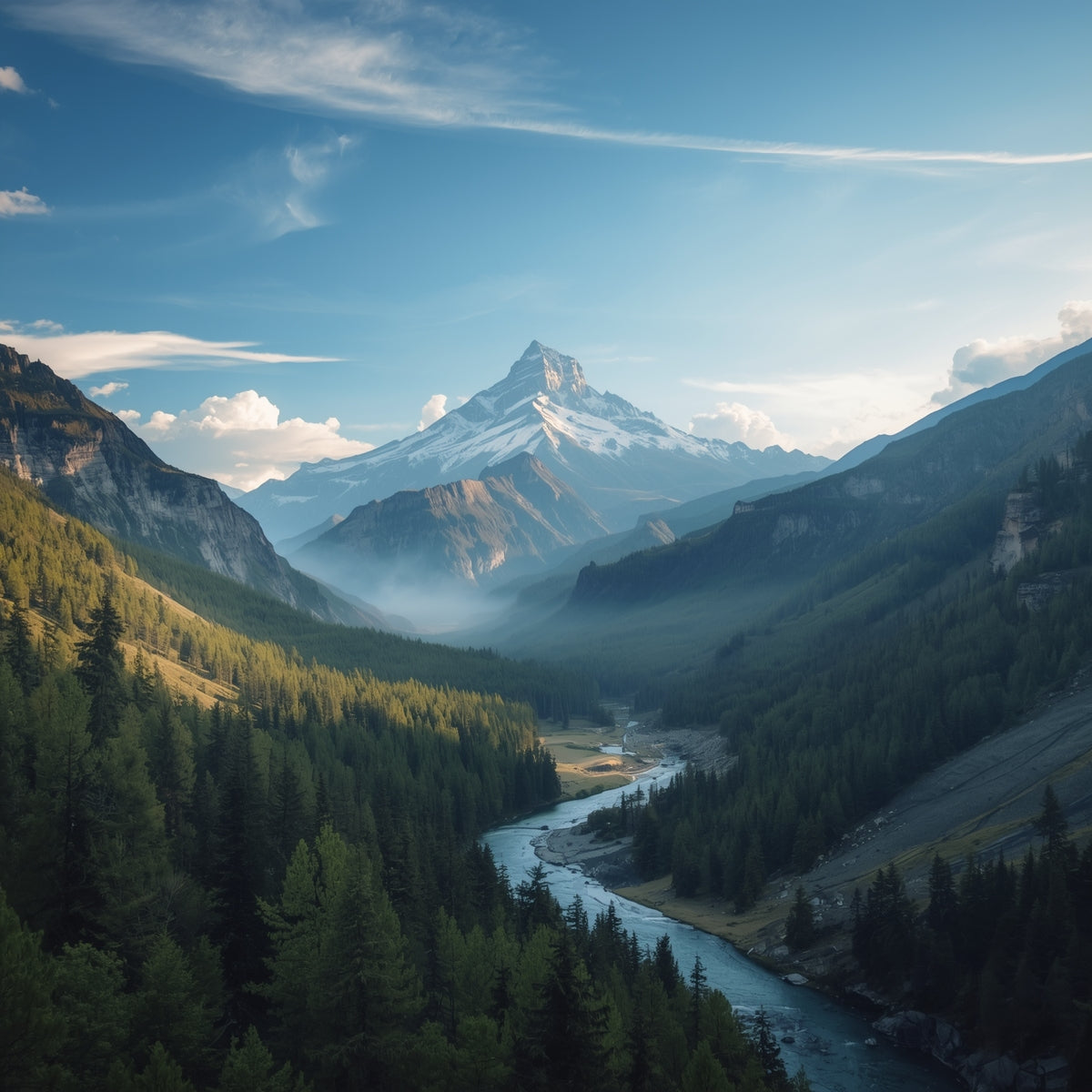 Serene mountain view acrylic poster